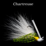 Chartreuse Hybrid-Skirt Casting Jig, arky head fishing lure