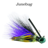 Junebug Hybrid-Skirt Football Jig, hand tied fishing lure