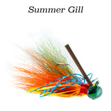 Summer Gill Hybrid-Skirt Football Jig, hand tied fishing lure