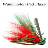 Watermelon Red Flake Hybrid-Skirt Casting Jig, arky head fishing lure