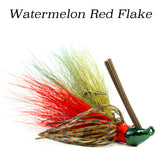 Watermelon Red Flake Hybrid-Skirt Swim Jig