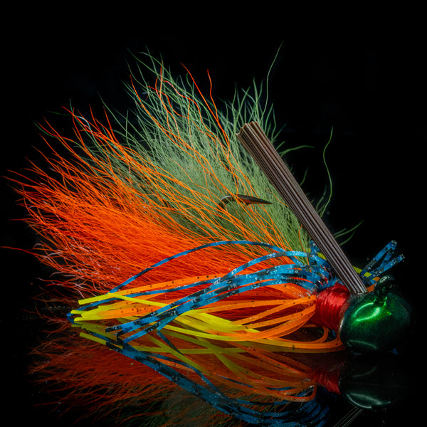 An NCB Hybrid-Skirt Football Jig in Summer Gill pattern