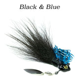 Black & Blue Hybrid-Skirt Underspin, hand tied underspin