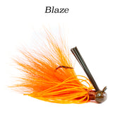 Blaze Hybrid-Skirt Football Jig, hand tied fishing lure