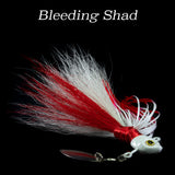 Bleeding Shad Hybrid-Skirt Underspin, hand tied underspin