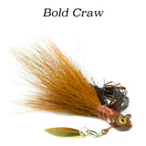 Bold Craw Hybrid-Skirt Underspin, hand tied underspin