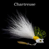 Chartreuse Hybrid-Skirt Underspin, hand tied underspin