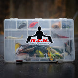 An NCB Logo Decal on a plano tackle box