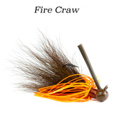 Fire Craw Hybrid-Skirt Football Jig, hand tied fishing lure