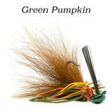 Green Pumpkin Hybrid-Skirt Casting Jig, arky head fishing lure
