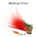 Molting Craw Hybrid-Skirt Underspin, hand tied underspin