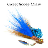 Okeechobee Craw Hybrid-Skirt Underspin, hand tied underspin