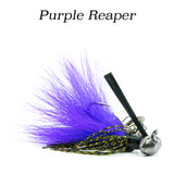 Purple Reaper Hybrid-Skirt Football Jig, hand tied fishing lure