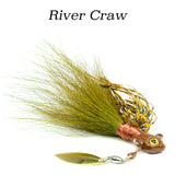 River Craw Hybrid-Skirt Underspin, hand tied underspin