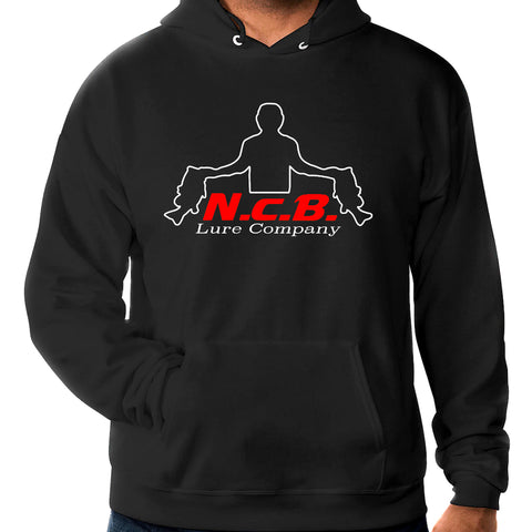 A lightweight hoodie screen printed with the white outline NCB logo