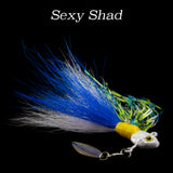 Sexy Shad Hybrid-Skirt Underspin, hand tied underspin