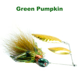 Green Pumpkin Hybrid Spinnerbait Plus, big game spinner