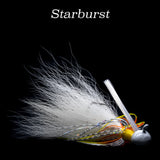 Starburst Hybrid-Skirt Football Jig, hand tied fishing lure